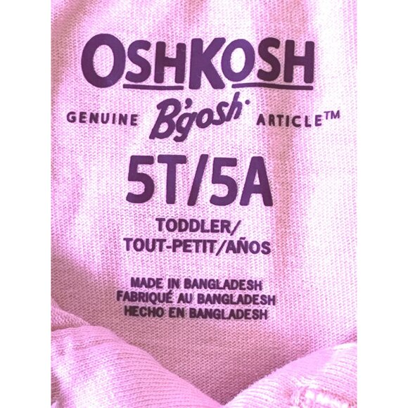 OshKosh Bgosh Toddler Girls Polo Shirt 5T 5A Pink Cotton Poly Blend - Picture 2 of 5